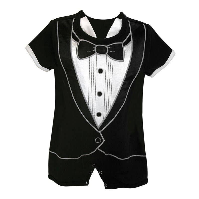Short Romper - Tuxedo, 3-6 months