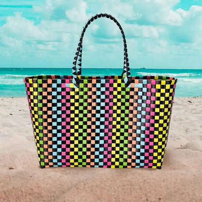 Basket Weave Oversized Tote Bag / Shoulder Bag
: Pink