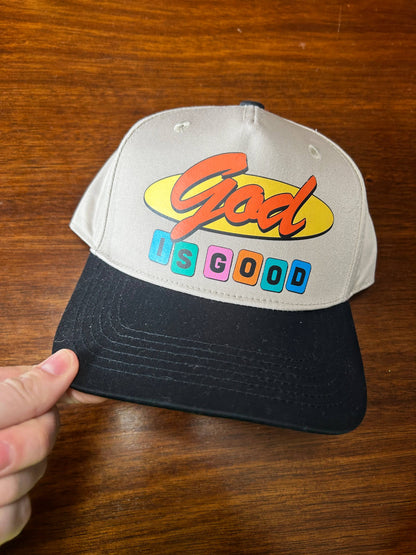 God Is Good Trucker Hat | Faith Based | Caps: White/Camo Foam