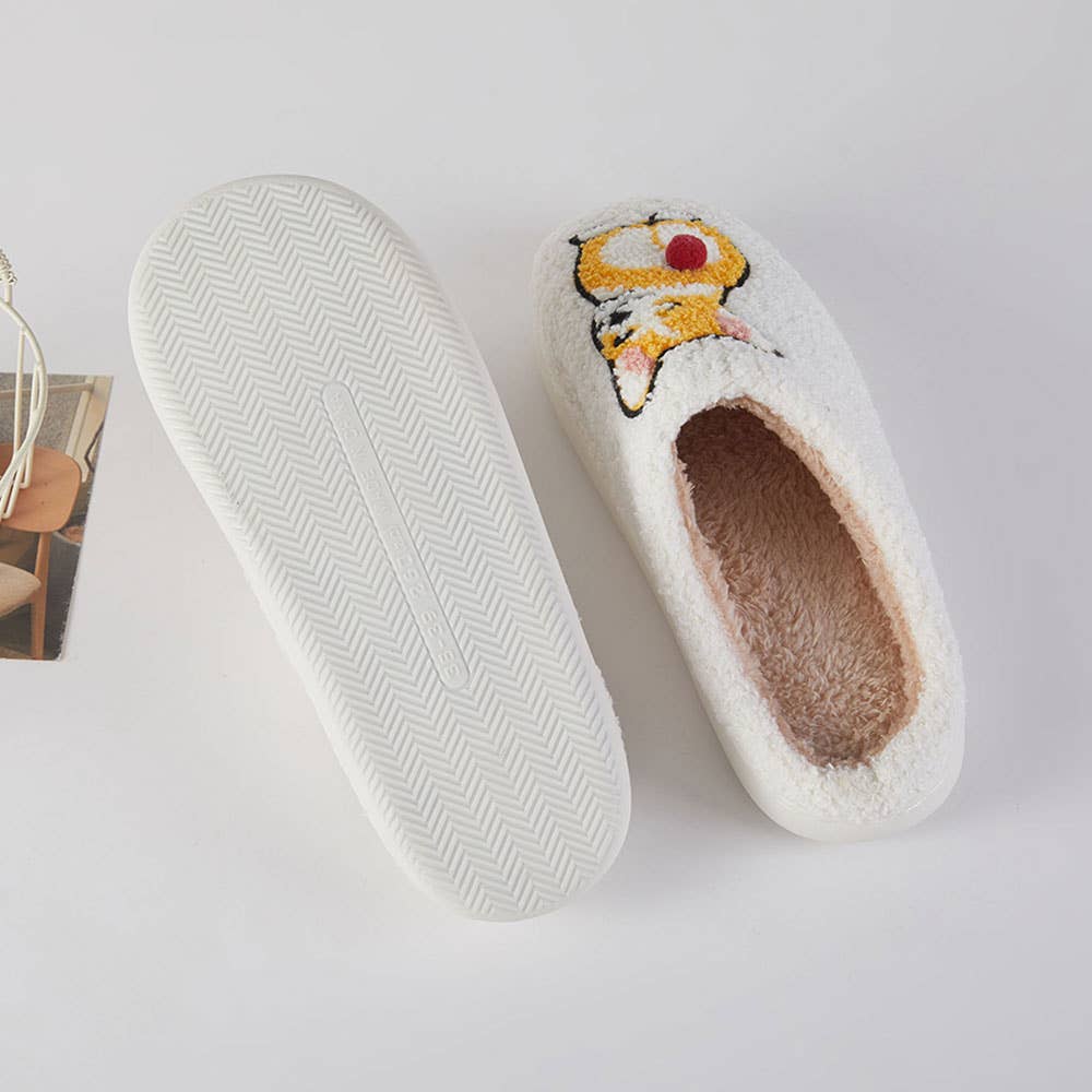 6Pairs - Corgi Cozy Fleece Home Indoor Floor Slippers