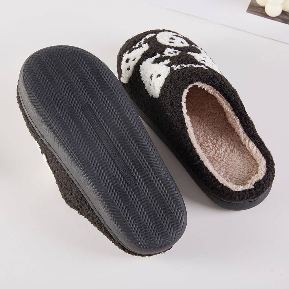 6Pairs - Halloween Ghost Cozy Fleece Home Indoor Floor Slippers