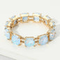 Cushion Square Stone Stretch Evening Bracelet: PBU