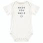 Short Sleeve Snapshirt - Smile: 95% Viscose from Bamboo, 5% spandex / 0-3 mo