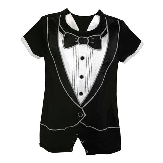 Short Romper - Tuxedo, 3-6 months