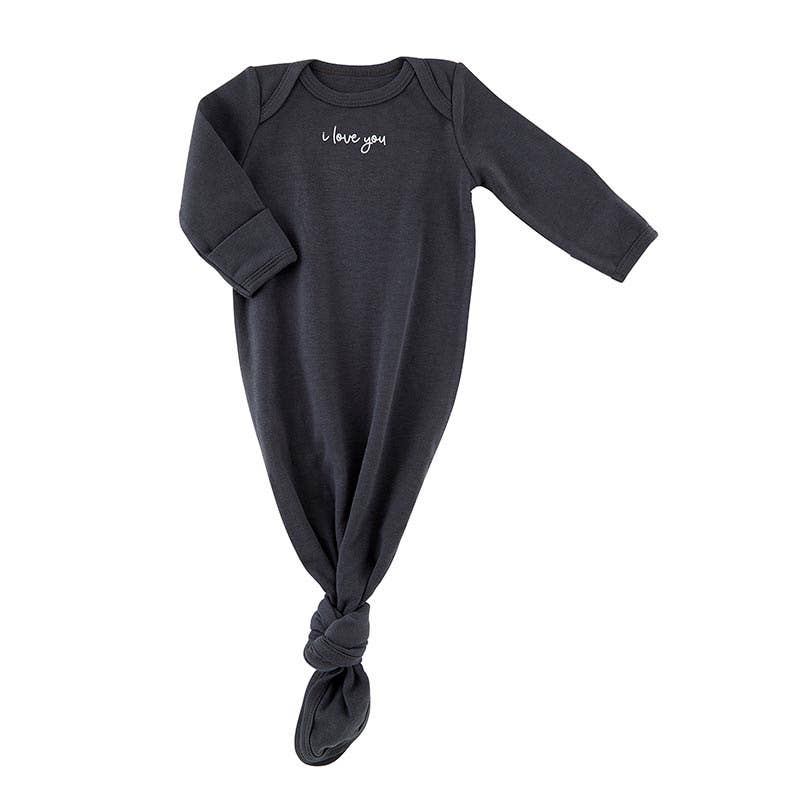 Knotted Gown - I Love You: 0-6 mo