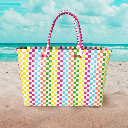 Basket Weave Oversized Tote Bag / Shoulder Bag
: Pink