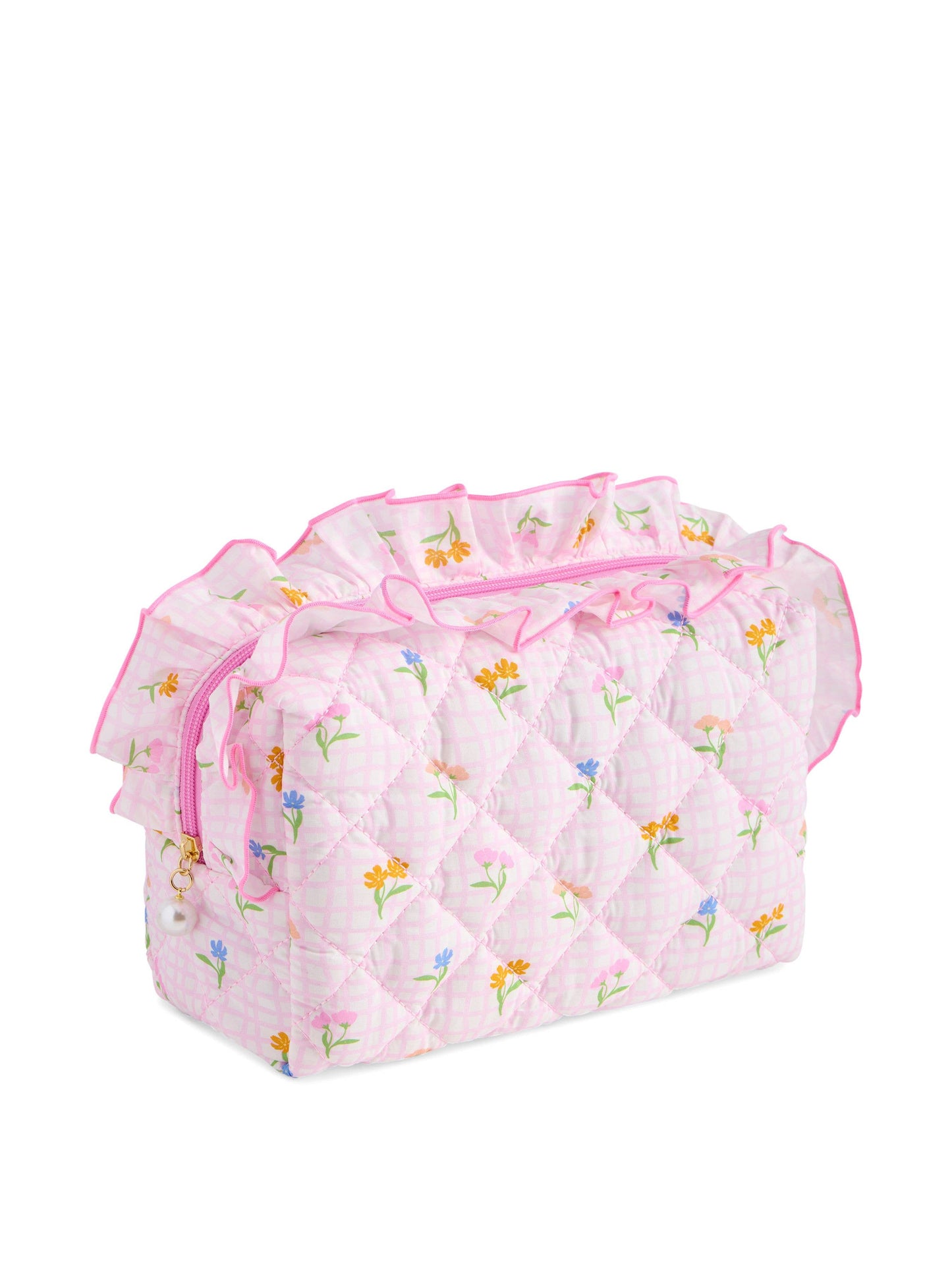 FANCY LARGE ZIP POUCH: PINK
