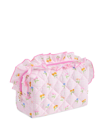 FANCY LARGE ZIP POUCH: PINK
