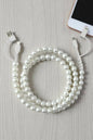 Updated White Pearl Cord Phone Charger