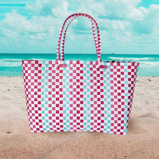 Basket Weave Oversized Tote Bag / Shoulder Bag
: Pink