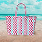 Basket Weave Oversized Tote Bag / Shoulder Bag
: Pink