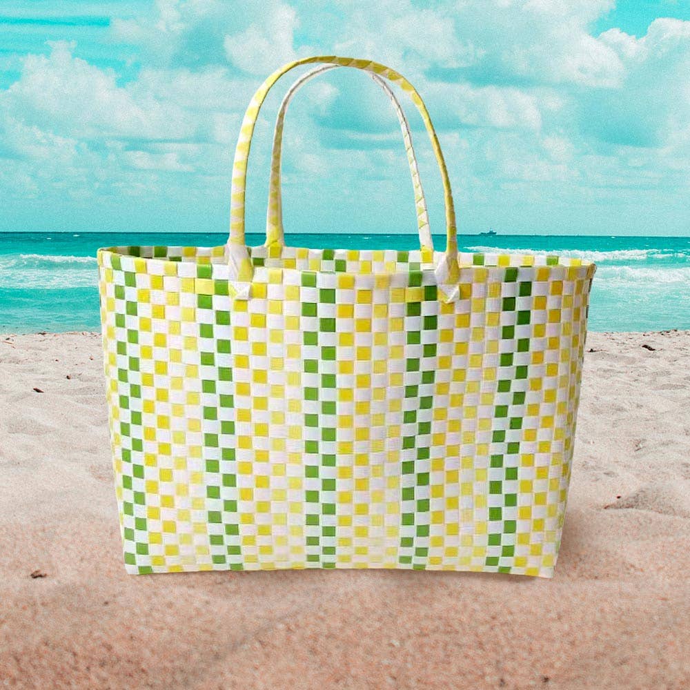 Basket Weave Oversized Tote Bag / Shoulder Bag
: Pink