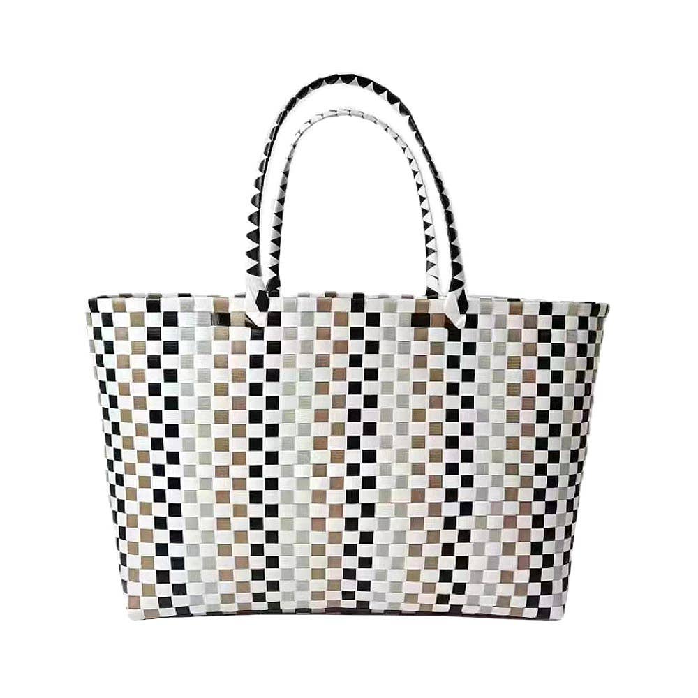 Basket Weave Oversized Tote Bag / Shoulder Bag
: Pink