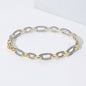 Two Tone Textured Link Chain Hinged Bracelet
