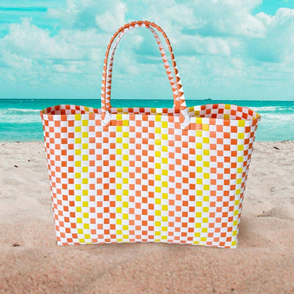 Basket Weave Oversized Tote Bag / Shoulder Bag
: Pink