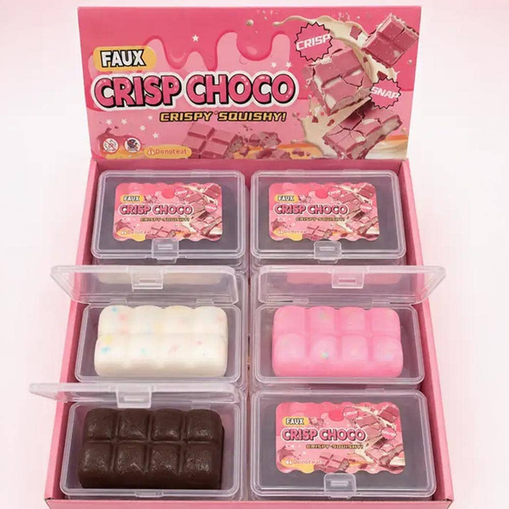 12PCS - ASMR Crunching Sound Crisp Crunchy Chocolate Bar Squeeze Squishy Stress Relief Toy
