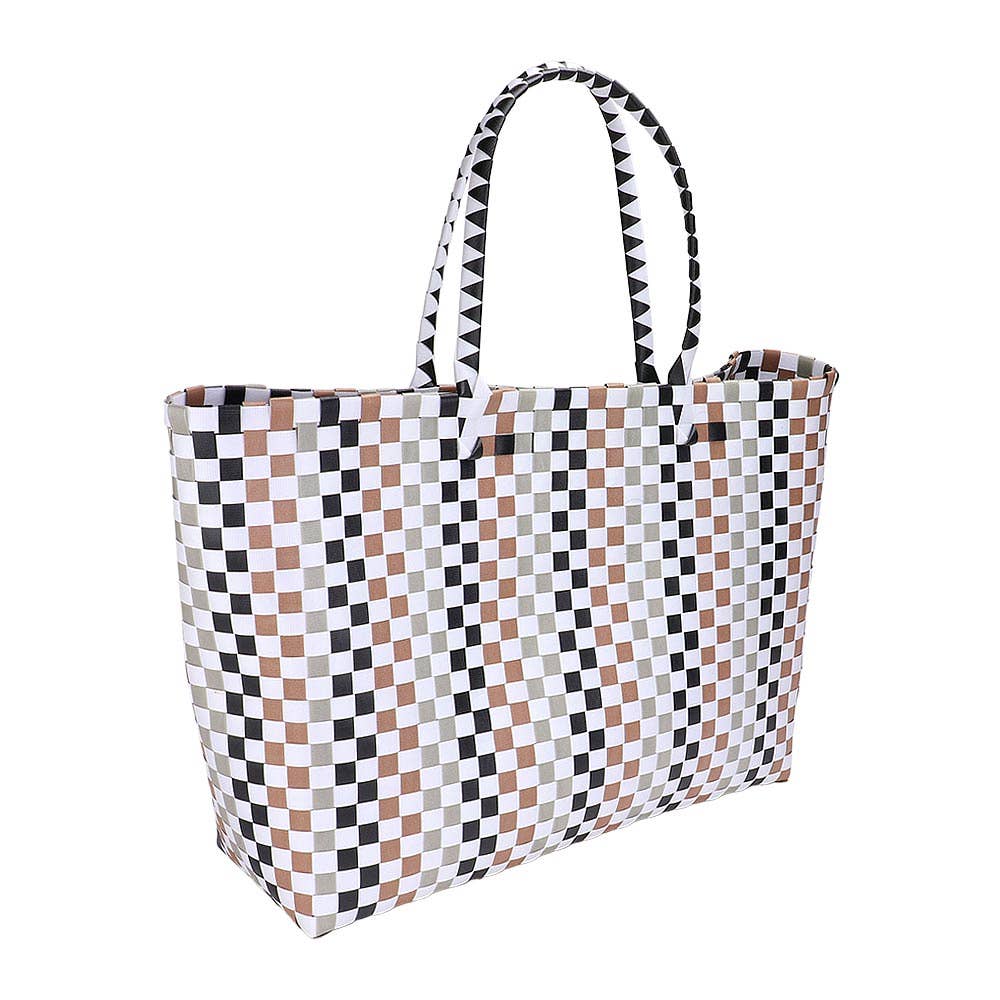 Basket Weave Oversized Tote Bag / Shoulder Bag
: Pink