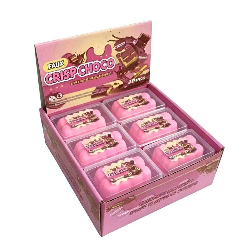 12PCS - ASMR Crunching Sound Crisp Crunchy Chocolate Bar Squeeze Squishy Stress Relief Toy