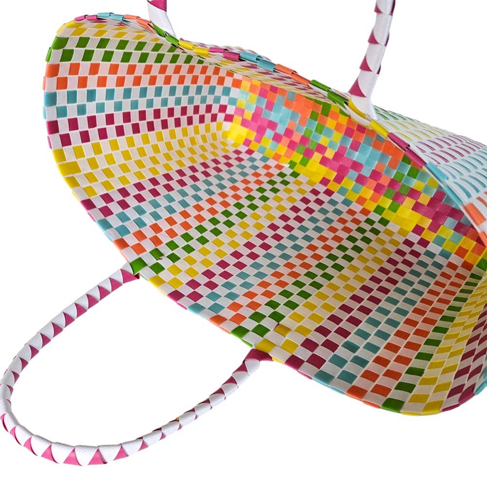 Basket Weave Oversized Tote Bag / Shoulder Bag
: Pink