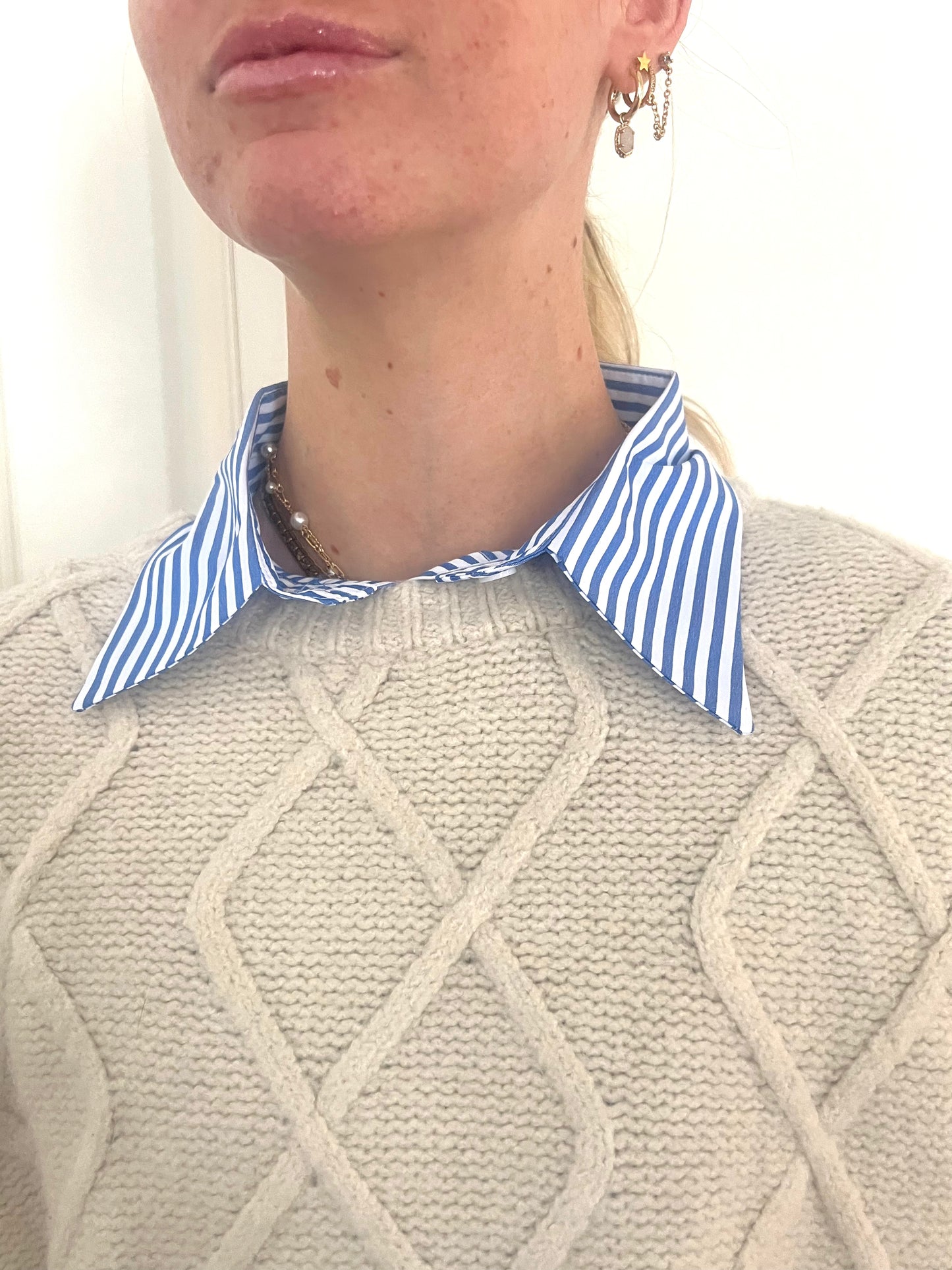 Blue & White Striped Collar