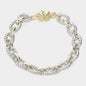 14K Gold Plate Two Tone Rope Chain Magnetic Bracelet
