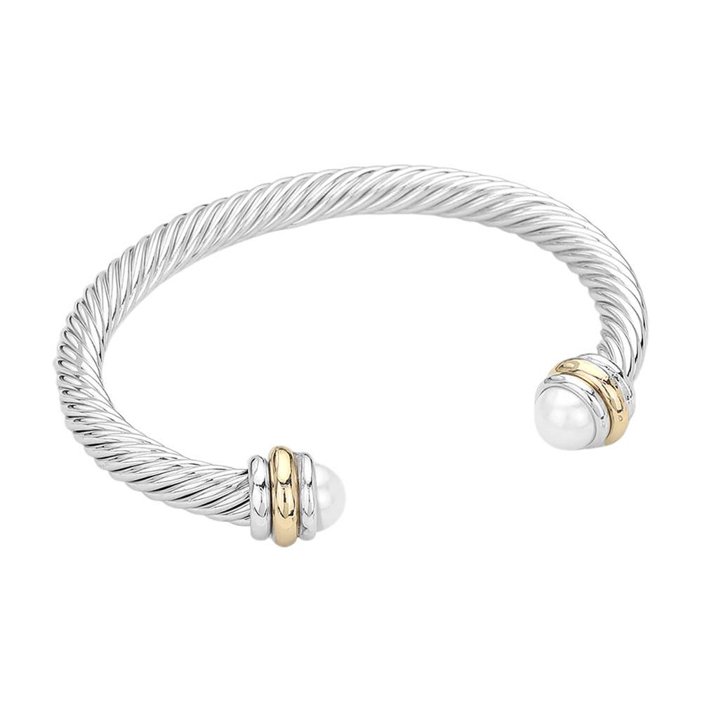 Stone Tip Twisted Rope Cuff Bracelet
: RD-CRM