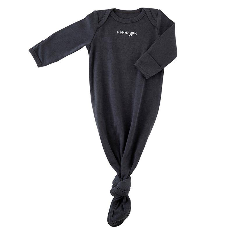 Knotted Gown - I Love You: 0-6 mo