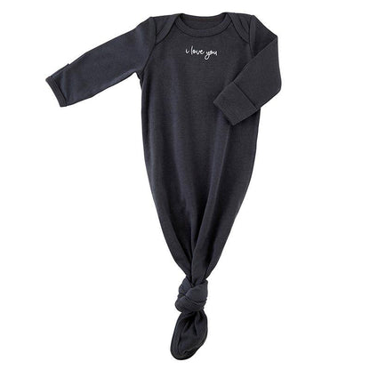 Knotted Gown - I Love You: 0-6 mo