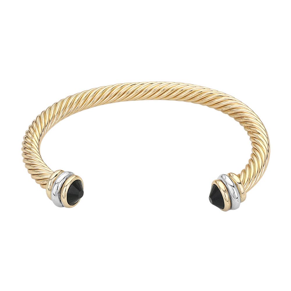 Stone Tip Twisted Rope Cuff Bracelet
: RD-CRM