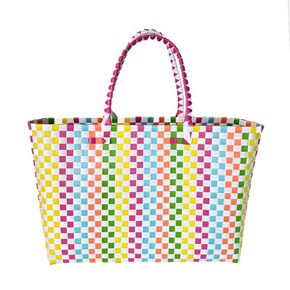 Basket Weave Oversized Tote Bag / Shoulder Bag
: Pink