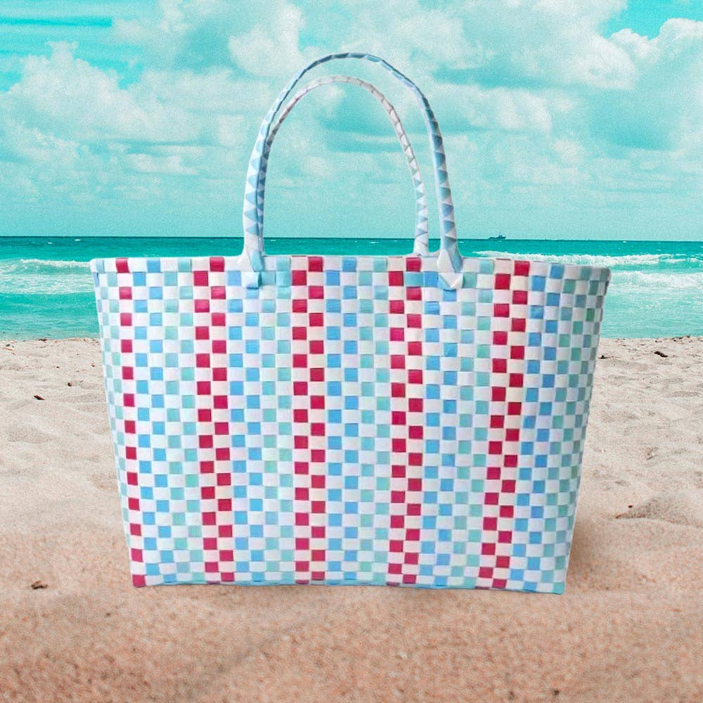 Basket Weave Oversized Tote Bag / Shoulder Bag
: Pink