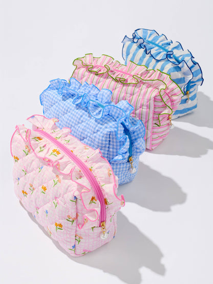FANCY LARGE ZIP POUCH: SKY