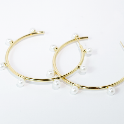 Celeste Pearl Hoop
